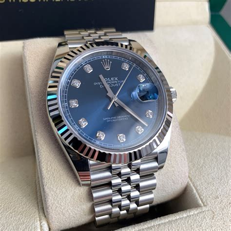 rolex datejust 41mm 126334 jubilee blue diamond dial|rolex datejust 41 blue diamond.